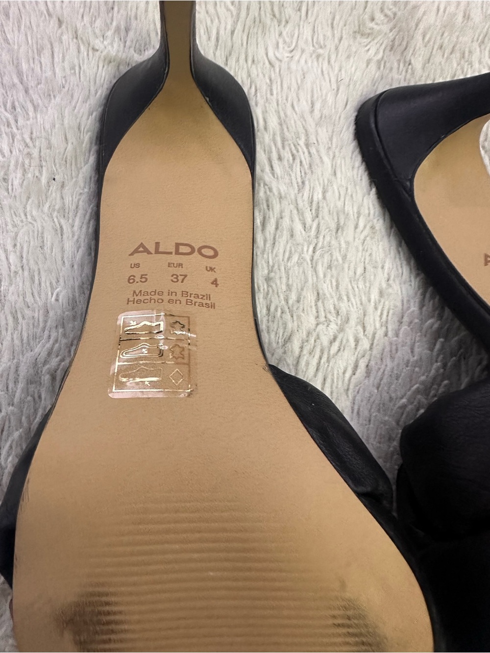 ALDO Black Braided Slide Sandals - Women Size 6.5 - Picture 4 of 6